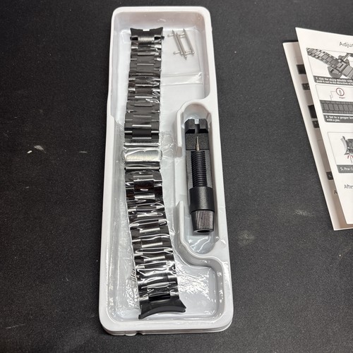 Black stainless metal strap - metal,