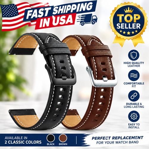 22mm leather watch strap - 22mm,