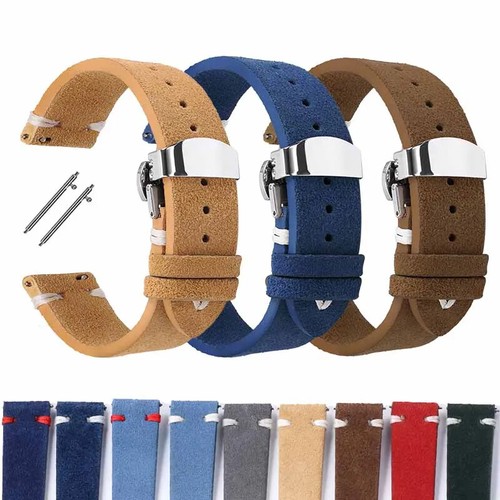 Suede leather watch strap - suede, for